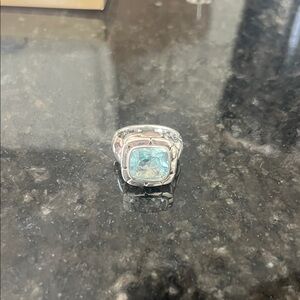 John Hardy Sterling Blue Topaz Kali Ring Sz 8 925 Pebble